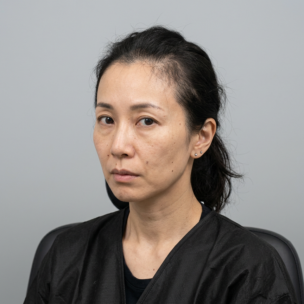 ヘアライン矯正＆頭皮ケアで若々しい印象に - Before